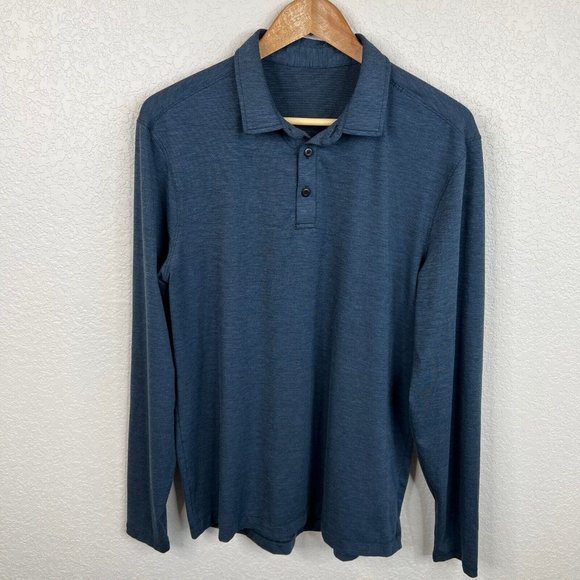 lululemon athletica Other - Lululemon Basic Polo Shirt Navy Blue Size M / L Long Sleeve Casual Golf Lounge